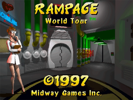 Rampage World Tour title screen for Sega Saturn